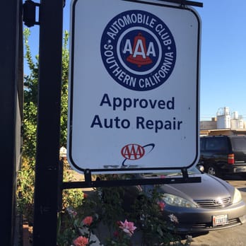 AAA Approved Auto Repair sign at Okimoto's Automotive Center
